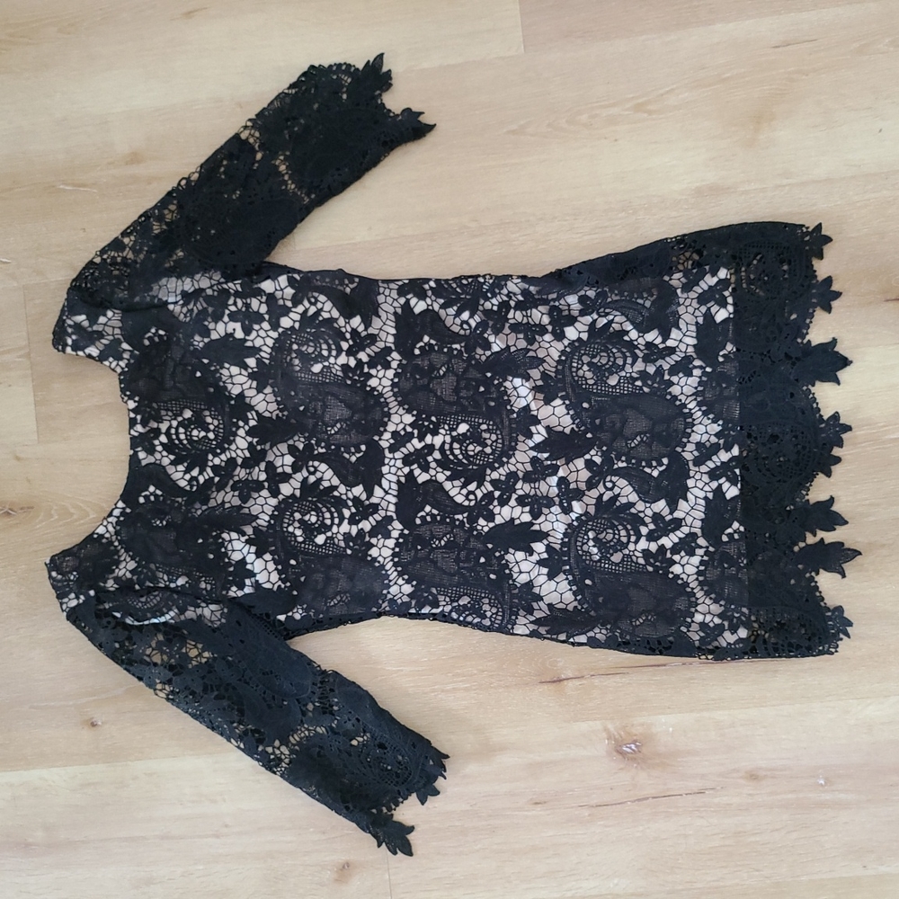 Ark & Co, black lace dress, size small